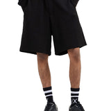 Shorts tessuto jacquard logo lettering allover nero