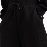 Shorts tessuto jacquard logo lettering allover nero