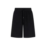 Shorts tessuto jacquard logo lettering allover nero
