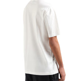 Polo con scollo a V in jersey di cotone bianco