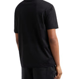 Polo con scollo a V in jersey di cotone nero