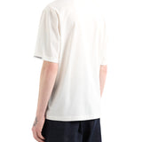 T-shirt con logo ricamato sulla manica bianco
