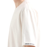 T-shirt con logo ricamato sulla manica bianco