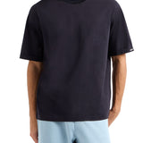 T-shirt con logo ricamato sulla manica blu