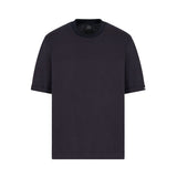 T-shirt con logo ricamato sulla manica blu