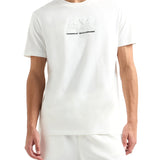 T-shirt con logo patch in rilievo bianco