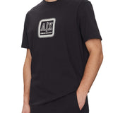T-shirt stampa logo centrale blu