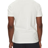 T-shirt placca logo sul petto bianco