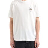 T-shirt logo palms in jersey di cotone bianco