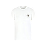 T-shirt logo palms in jersey di cotone bianco