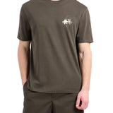 T-shirt logo palms in jersey di cotone verde