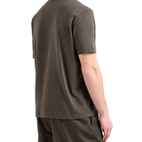 T-shirt logo palms in jersey di cotone verde