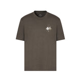 T-shirt logo palms in jersey di cotone verde