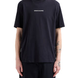 T-shirt jersey di cotone con maxi logo sul retro e logo frontale blu