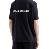 T-shirt jersey di cotone con maxi logo sul retro e logo frontale blu