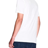 T-shirt basic con logo caps sul petto bianco