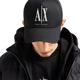 Cappello baseball con logo oversize a contrasto nero