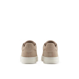Sneakers in pelle scamosciata con logo laterale taupe