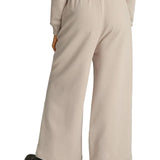 Pantalone teen wide leg con logo grigio