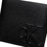 Portafogli bifold con portamonete e logo emboss nero