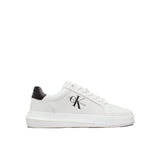 Sneakers Chunky cupsole mono con linguetta a contrasto bianco/nero