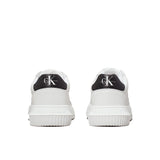 Sneakers Chunky cupsole mono con linguetta a contrasto bianco/nero