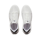 Sneakers Chunky cupsole mono con linguetta a contrasto bianco/nero