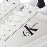 Sneakers Chunky cupsole mono con linguetta a contrasto bianco/nero