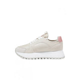 Sneaker runner low laceup eggshell/rosa