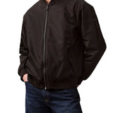 Bomber con zip in nylon imbottito nero