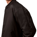 Bomber con zip in nylon imbottito nero