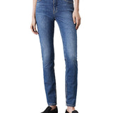 Jeans vita media modello skinny in denim medio