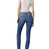 Jeans vita media modello skinny in denim medio