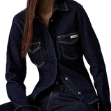 Camicia di jeans lean in denim scuro