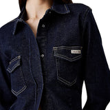 Camicia di jeans lean in denim scuro