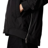 Bomber lungo con zip nero