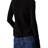 Cardigan con zip in maglia rayon elasticizzata nero