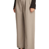 Pantalone modello wide leg tailored taupe