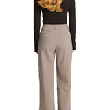 Pantalone modello wide leg tailored taupe