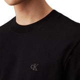 T-shirt heavy regular fit logo monogram sul petto nero