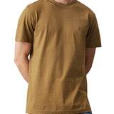 T-shirt heavy regular fit logo monogram sul petto verde oliva