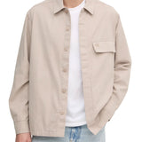 Giacca camicia di cotone taglio relaxed beige