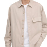 Giacca camicia di cotone taglio relaxed beige