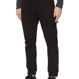 Pantalone jogger woven logo label nero