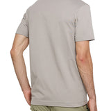 T-shirt manica corta badge logo sul petto grigio