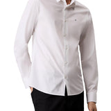 Camicia aderente in popeline elasticizzato bianco