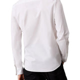 Camicia aderente in popeline elasticizzato bianco