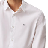 Camicia aderente in popeline elasticizzato bianco