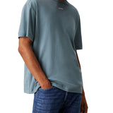 T-shirt cotone interlock con nano logo sul petto verde acqua