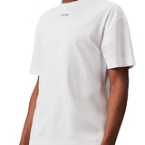 T-shirt cotone interlock con nano logo sul petto bianco